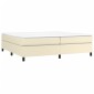 vidaXL Πλαίσιο Κρεβατιού Boxspring Κρεμ 200x200 εκ. Συνθετικό Δέρμα