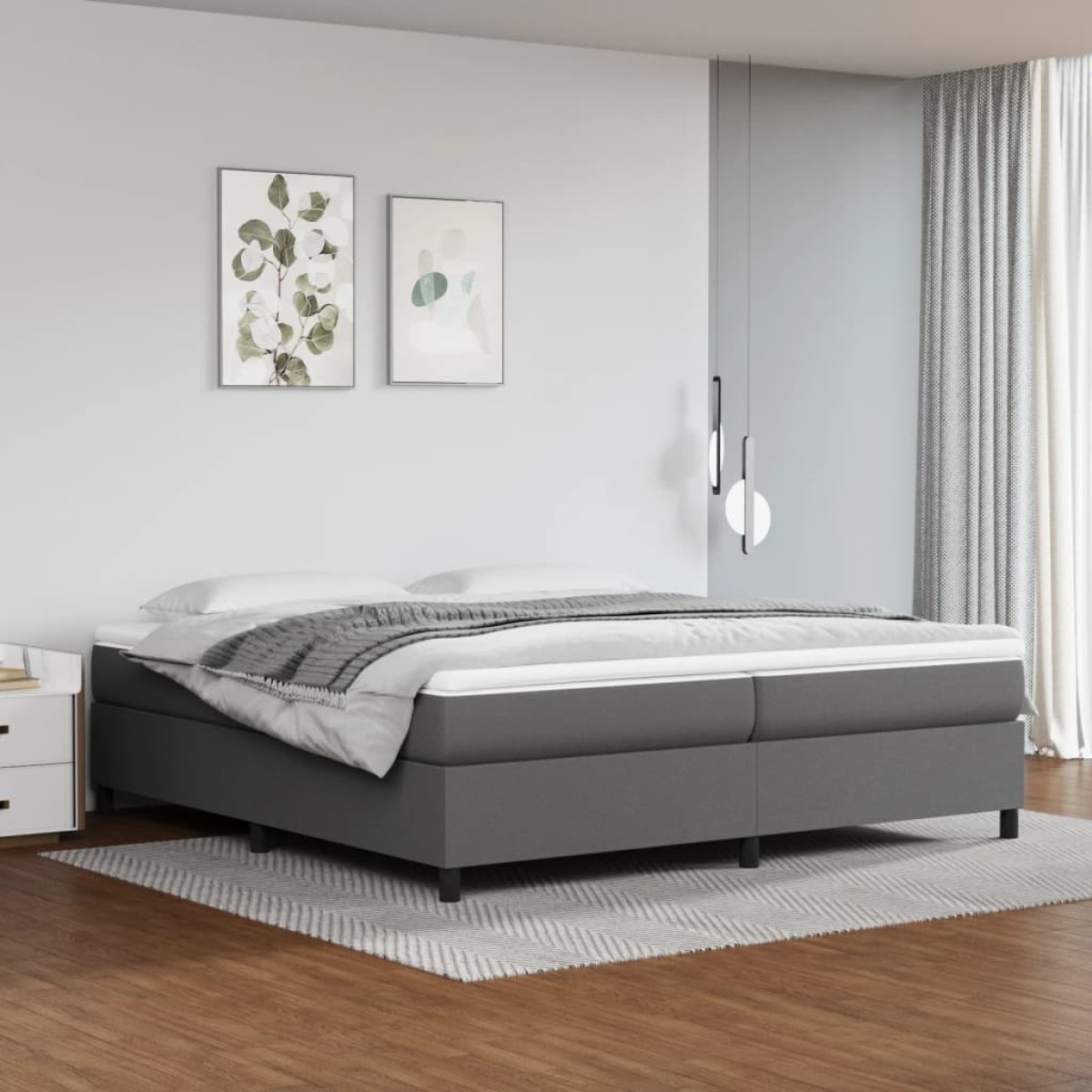 vidaXL Πλαίσιο Κρεβατιού Boxspring Γκρι 200x200 εκ. Συνθετικό Δέρμα