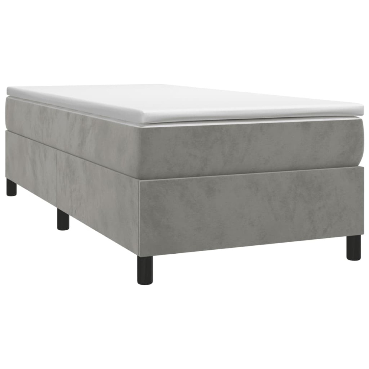 vidaXL Πλαίσιο Κρεβατιού Boxspring Ανοιχτό Γκρι 90x190 εκ. Βελούδινο