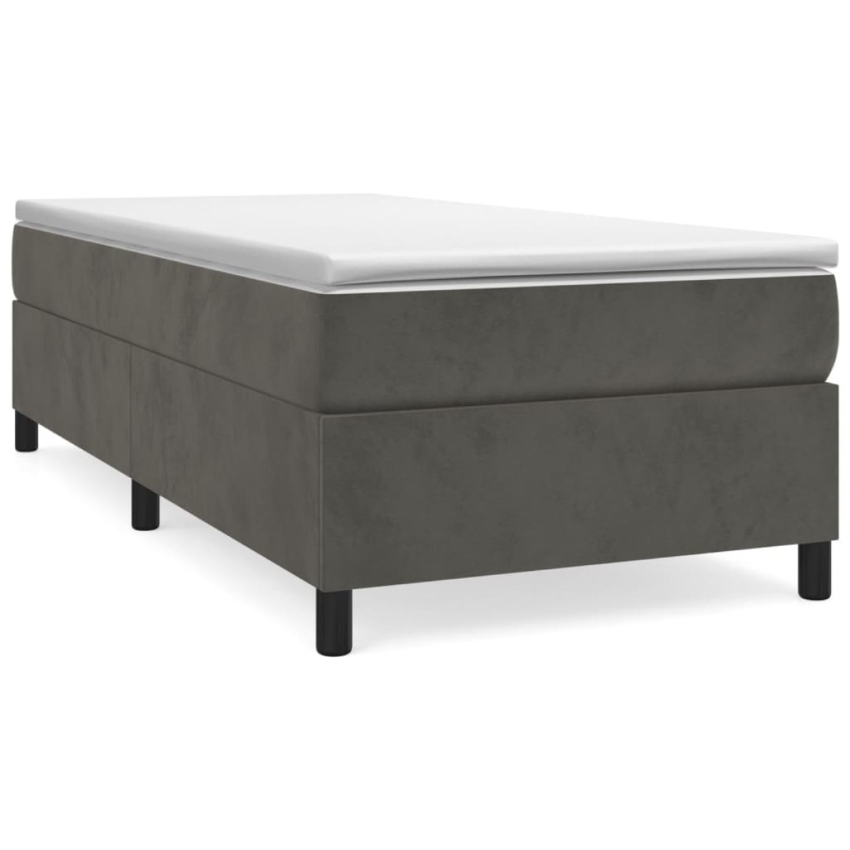 vidaXL Πλαίσιο Κρεβατιού Boxspring Σκούρο Γκρι 90x190 εκ. Βελούδινο