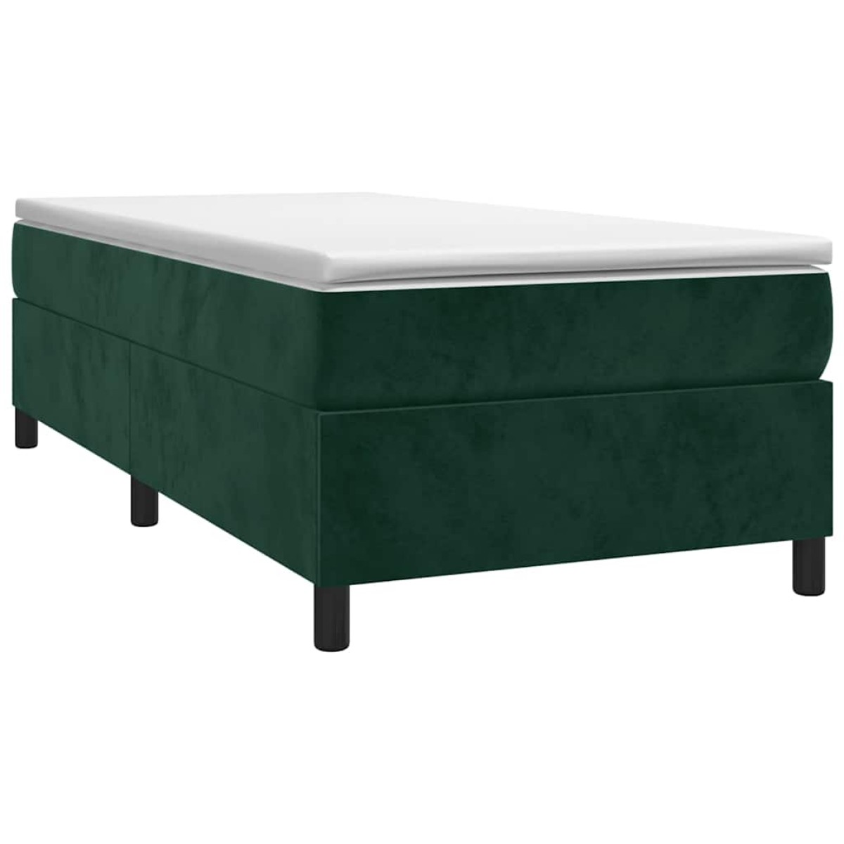 vidaXL Πλαίσιο Κρεβατιού Boxspring Σκούρο Πράσινο 90x190 εκ Βελούδινο