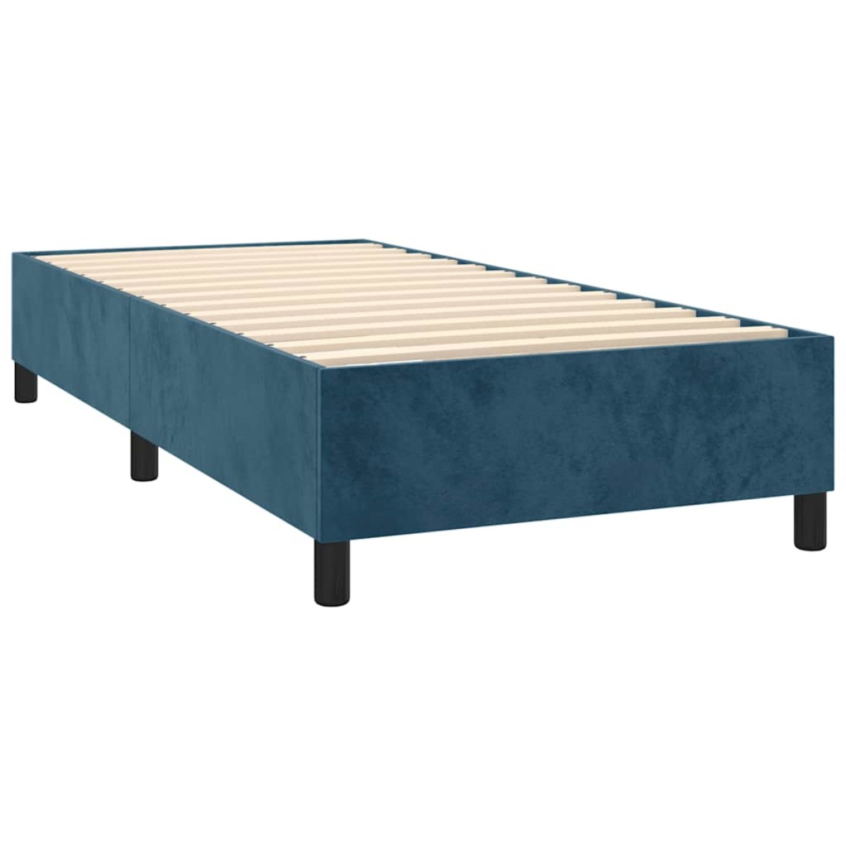 vidaXL Πλαίσιο Κρεβατιού Boxspring Σκούρο Μπλε 90x190 εκ. Βελούδινο
