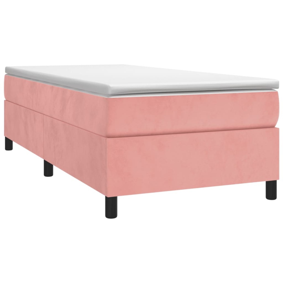 vidaXL Πλαίσιο Κρεβατιού Boxspring Ροζ 90x190 εκ. Βελούδινο