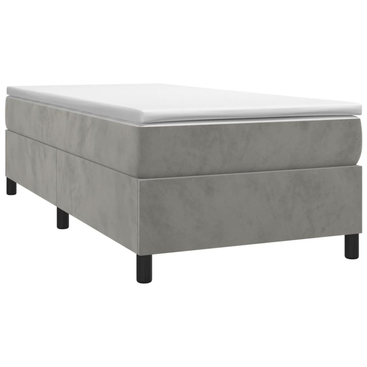 vidaXL Πλαίσιο Κρεβατιού Boxspring Ανοιχτό Γκρι 90x200 εκ. Βελούδινο