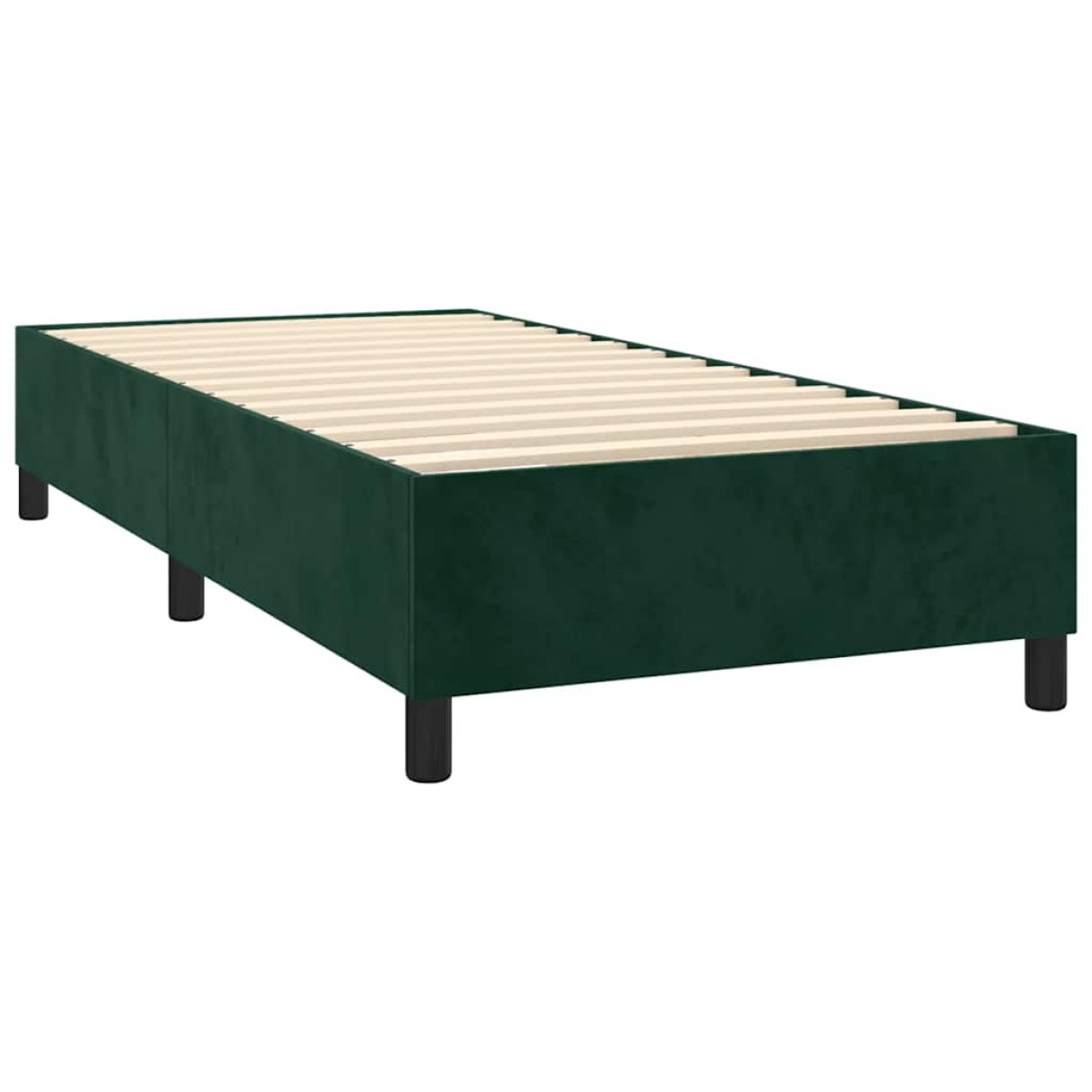 vidaXL Πλαίσιο Κρεβατιού Boxspring Σκούρο Πράσινο 90x200 εκ Βελούδινο