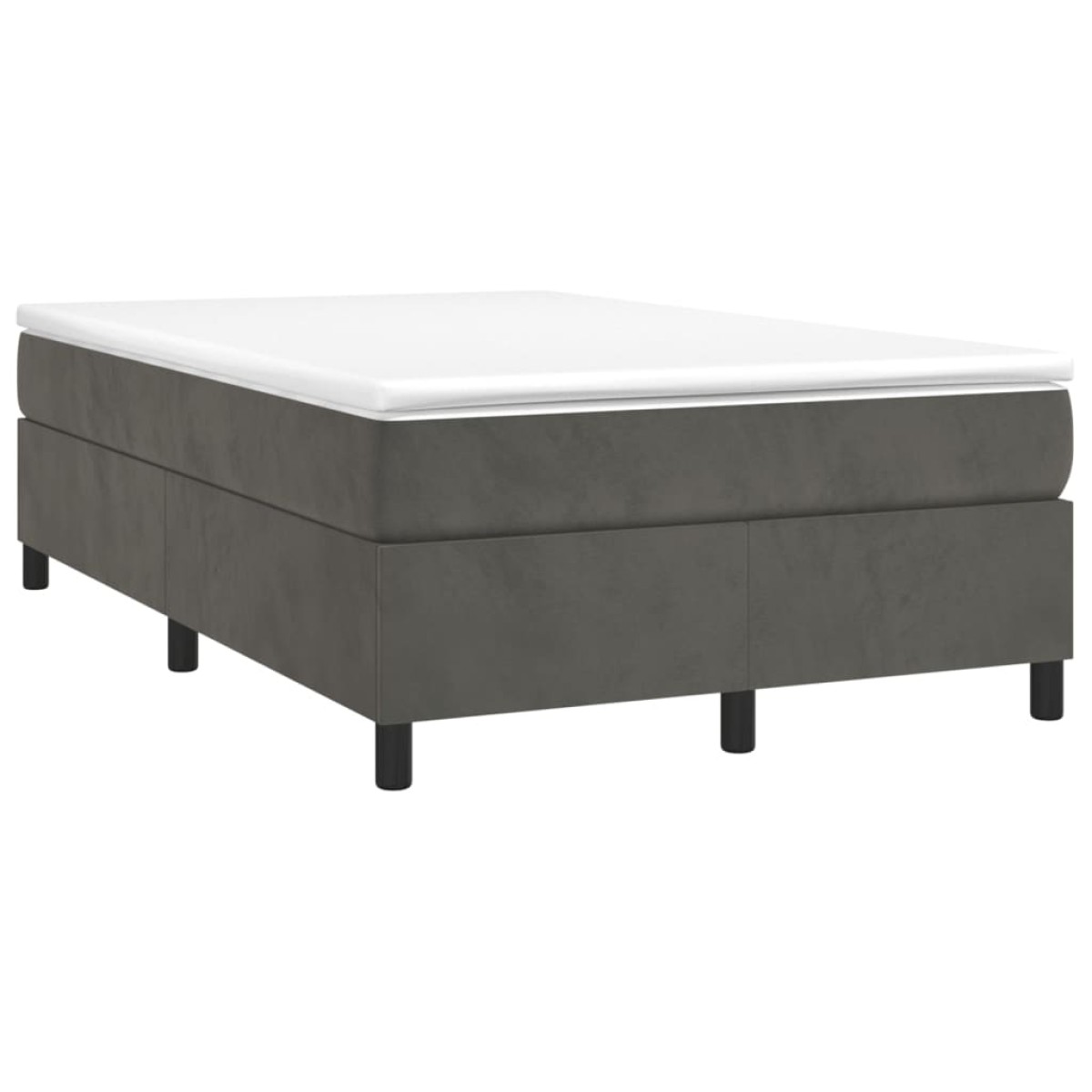 vidaXL Πλαίσιο Κρεβατιού Boxspring Σκούρο Γκρι 120x200 εκ. Βελούδινο