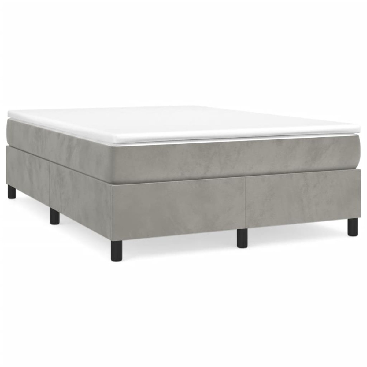 vidaXL Πλαίσιο Κρεβατιού Boxspring Ανοιχτό Γκρι 140x190 εκ. Βελούδινο