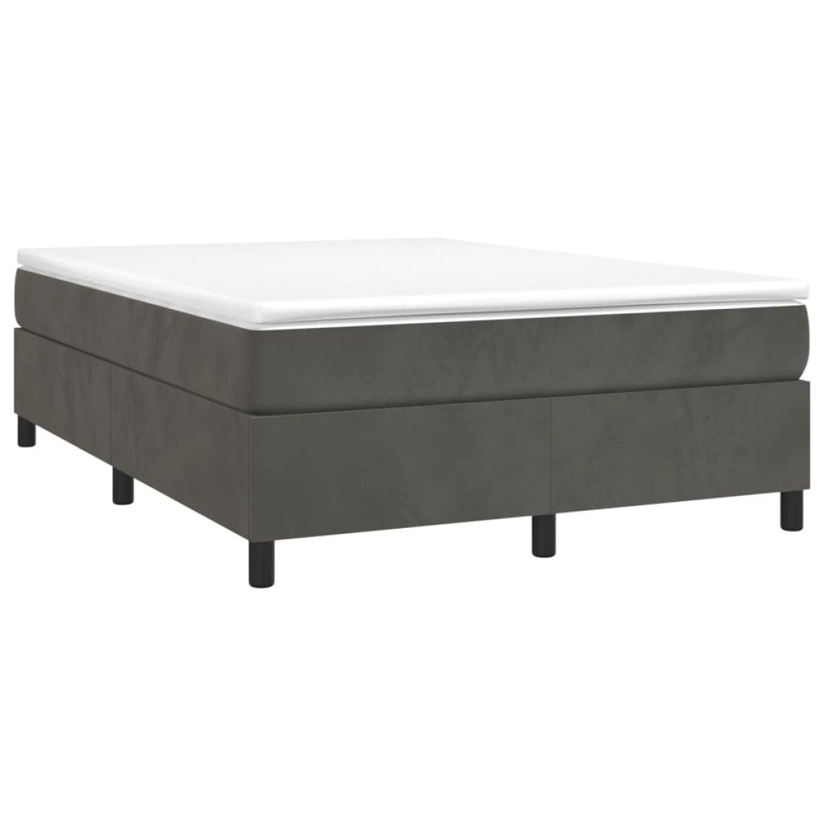 vidaXL Πλαίσιο Κρεβατιού Boxspring Σκούρο Γκρι 140x190 εκ Βελούδινο