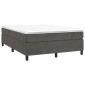 vidaXL Πλαίσιο Κρεβατιού Boxspring Σκούρο Γκρι 140x190 εκ Βελούδινο