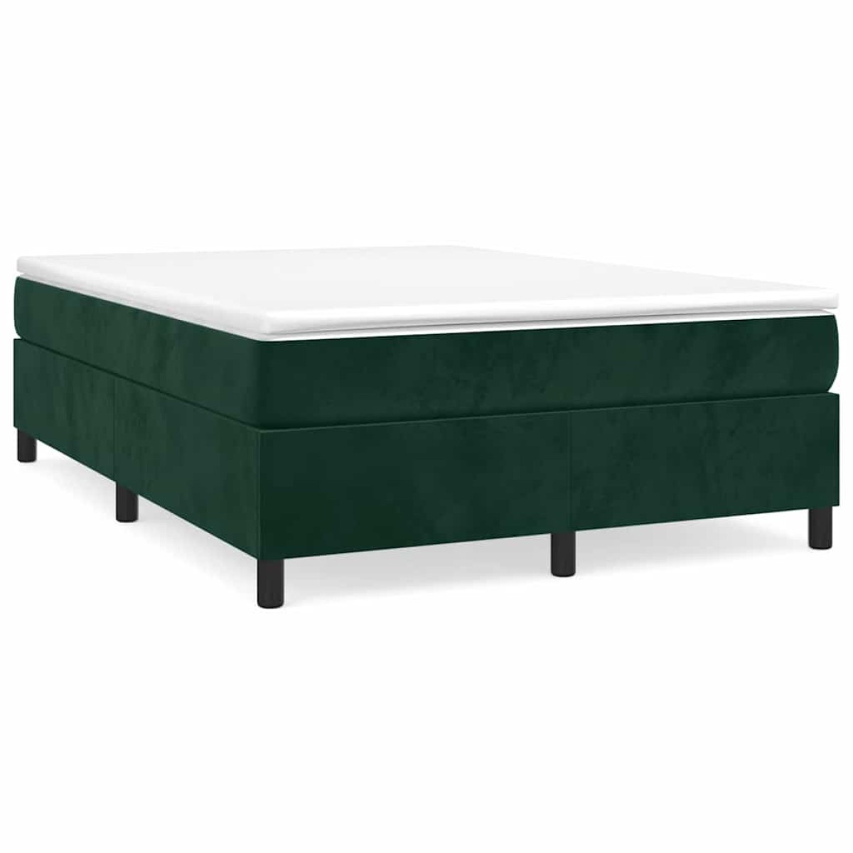 vidaXL Πλαίσιο Κρεβατιού Boxspring Σκούρο Πράσινο 140x190 εκ Βελούδινο