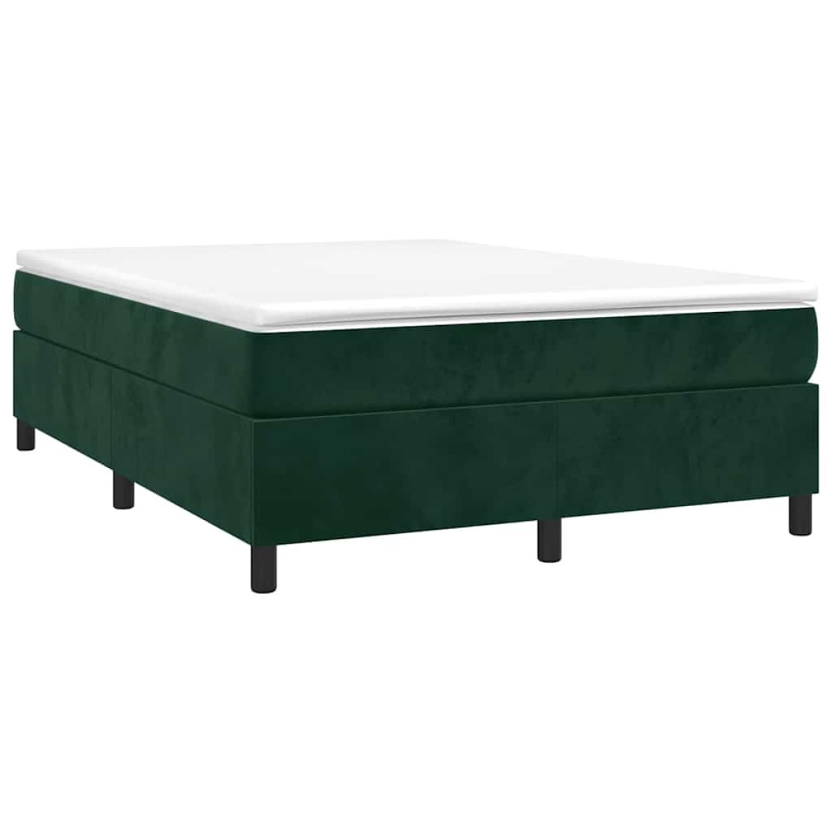 vidaXL Πλαίσιο Κρεβατιού Boxspring Σκούρο Πράσινο 140x190 εκ Βελούδινο