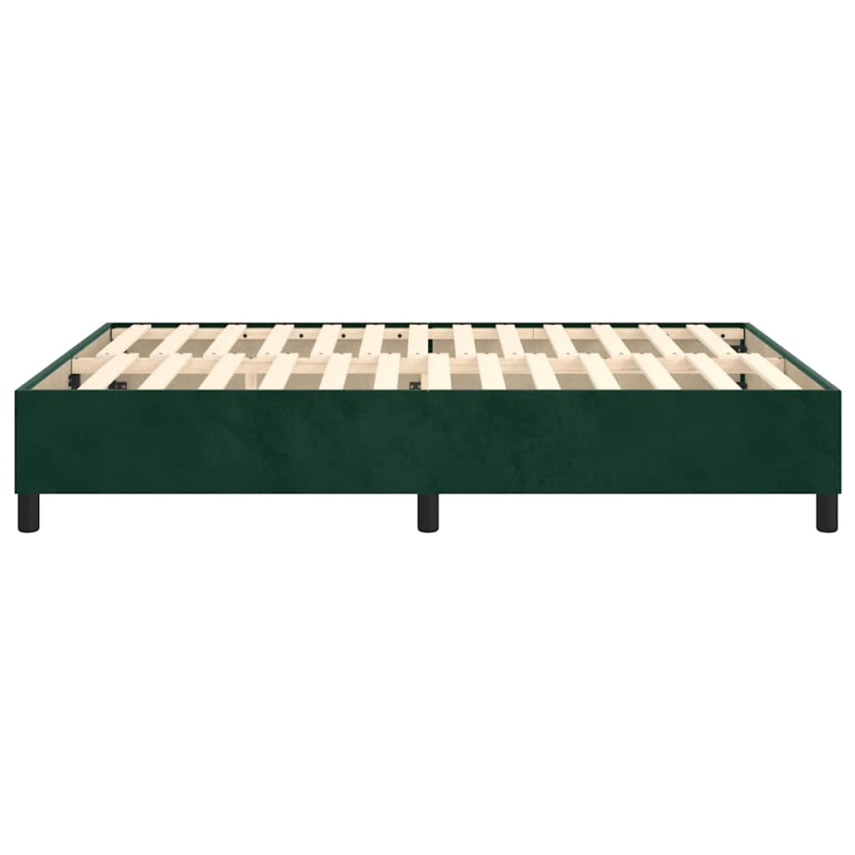 vidaXL Πλαίσιο Κρεβατιού Boxspring Σκούρο Πράσινο 140x190 εκ Βελούδινο