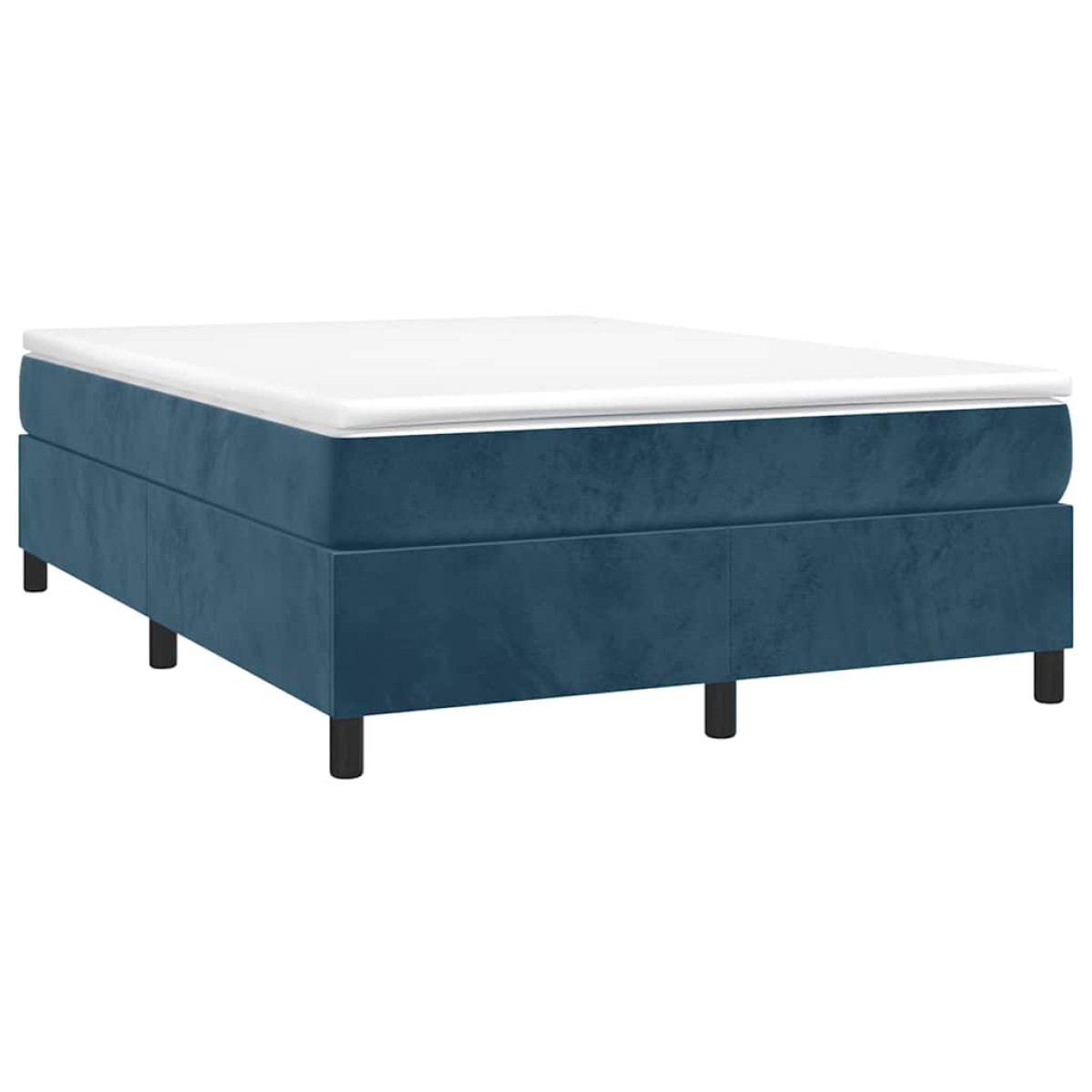 vidaXL Πλαίσιο Κρεβατιού Boxspring Σκούρο Μπλε 140x190 εκ. Βελούδινο