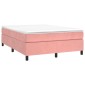 vidaXL Πλαίσιο Κρεβατιού Boxspring Ροζ 140x190 εκ. Βελούδινο