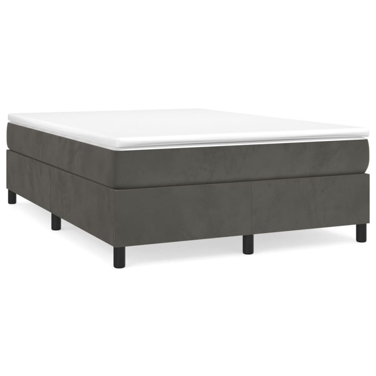 vidaXL Πλαίσιο Κρεβατιού Boxspring Σκούρο Γκρι 140x200 εκ. Βελούδινο