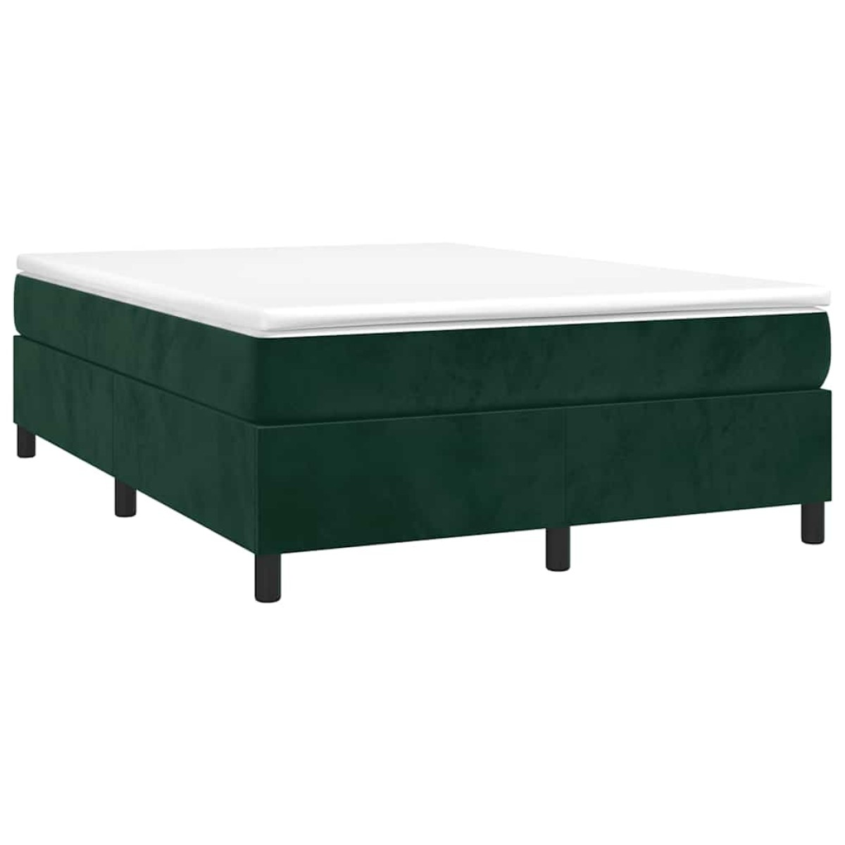 vidaXL Πλαίσιο Κρεβατιού Boxspring Σκούρο Πράσινο 140x200 εκ Βελούδινο
