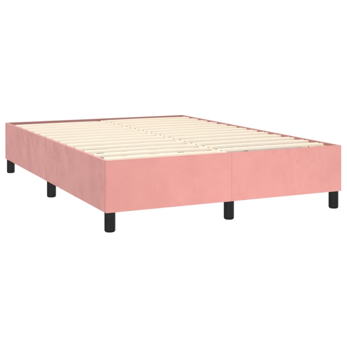 vidaXL Πλαίσιο Κρεβατιού Boxspring Ροζ 140x200 εκ. Βελούδινο