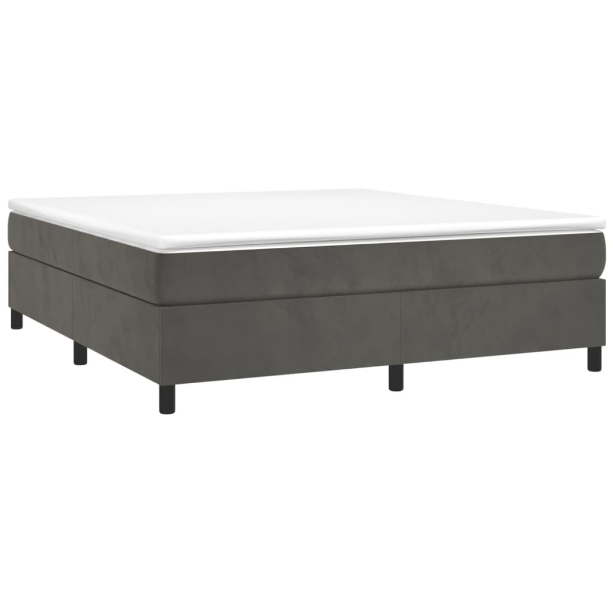 vidaXL Πλαίσιο Κρεβατιού Boxspring Σκούρο Γκρι 160x200 εκ. Βελούδινο