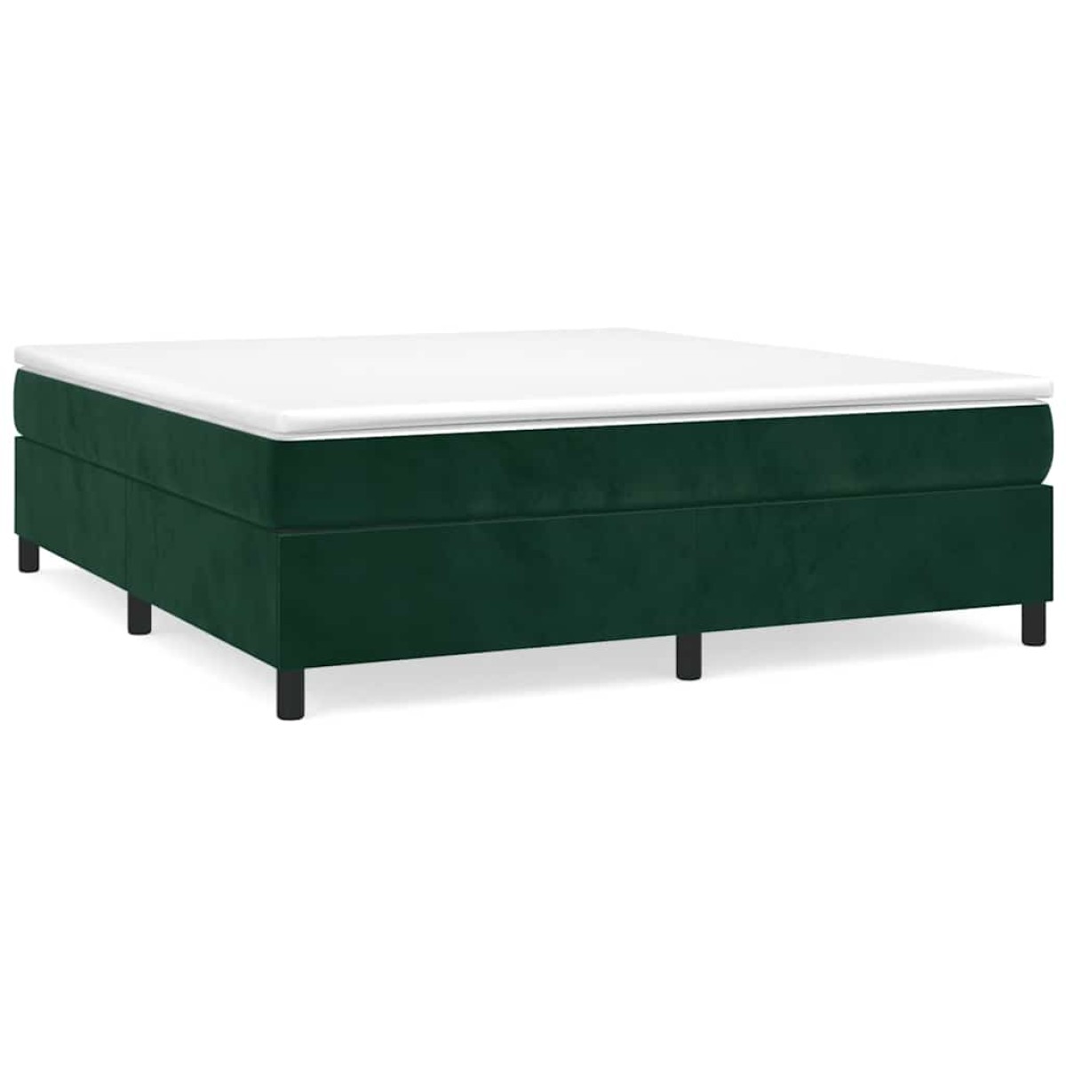 vidaXL Πλαίσιο Κρεβατιού Boxspring Σκούρο Πράσινο 160x200 εκ Βελούδινο