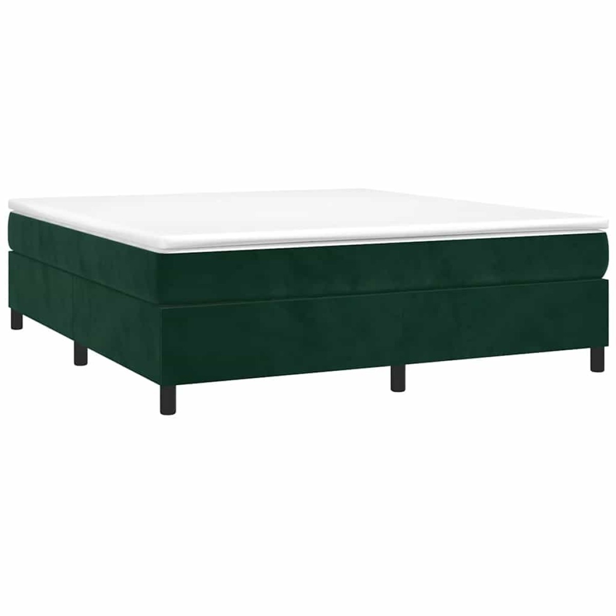 vidaXL Πλαίσιο Κρεβατιού Boxspring Σκούρο Πράσινο 160x200 εκ Βελούδινο