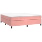 vidaXL Πλαίσιο Κρεβατιού Boxspring Ροζ 180x200 εκ. Βελούδινο