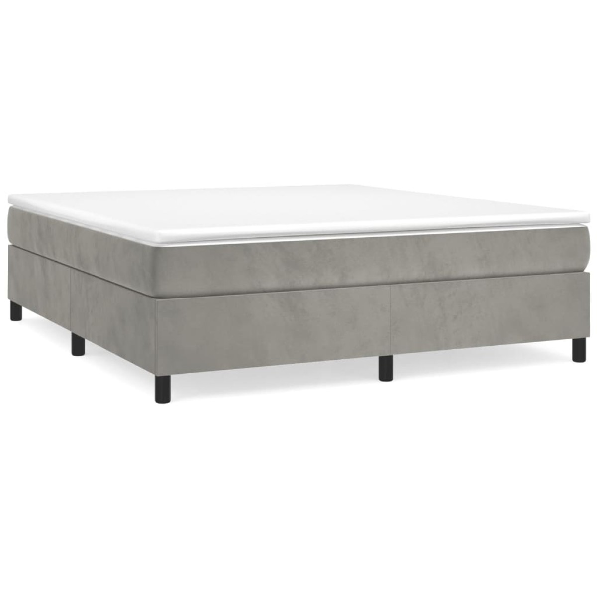 vidaXL Πλαίσιο Κρεβατιού Boxspring Ανοιχτό Γκρι 200x200 εκ. Βελούδινο