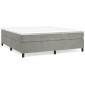 vidaXL Πλαίσιο Κρεβατιού Boxspring Ανοιχτό Γκρι 200x200 εκ. Βελούδινο
