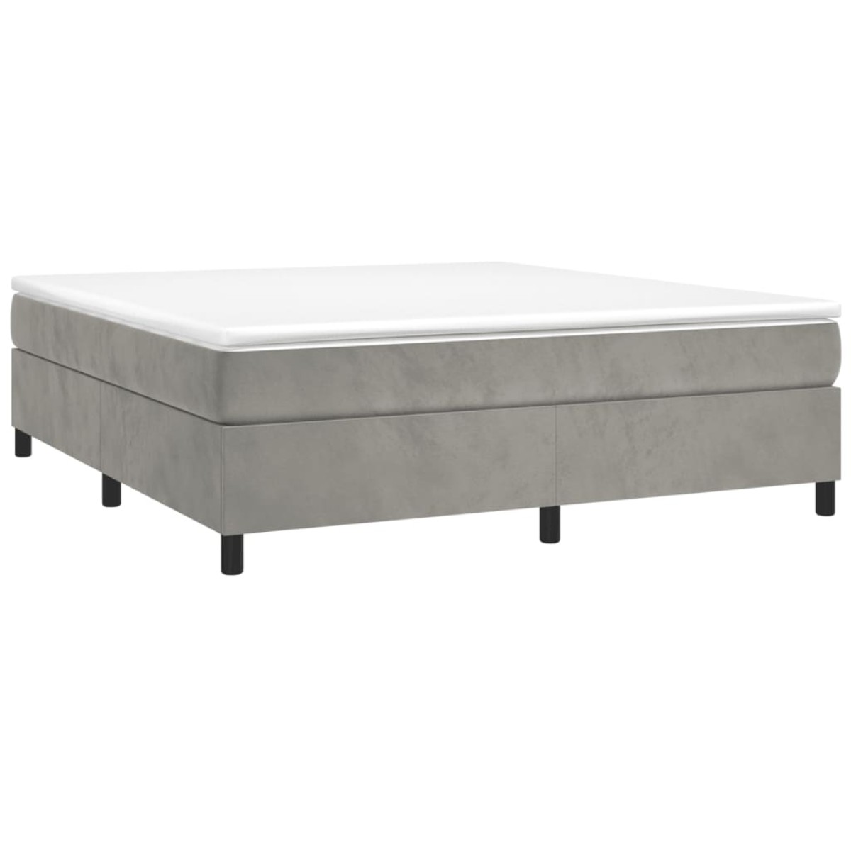 vidaXL Πλαίσιο Κρεβατιού Boxspring Ανοιχτό Γκρι 200x200 εκ. Βελούδινο
