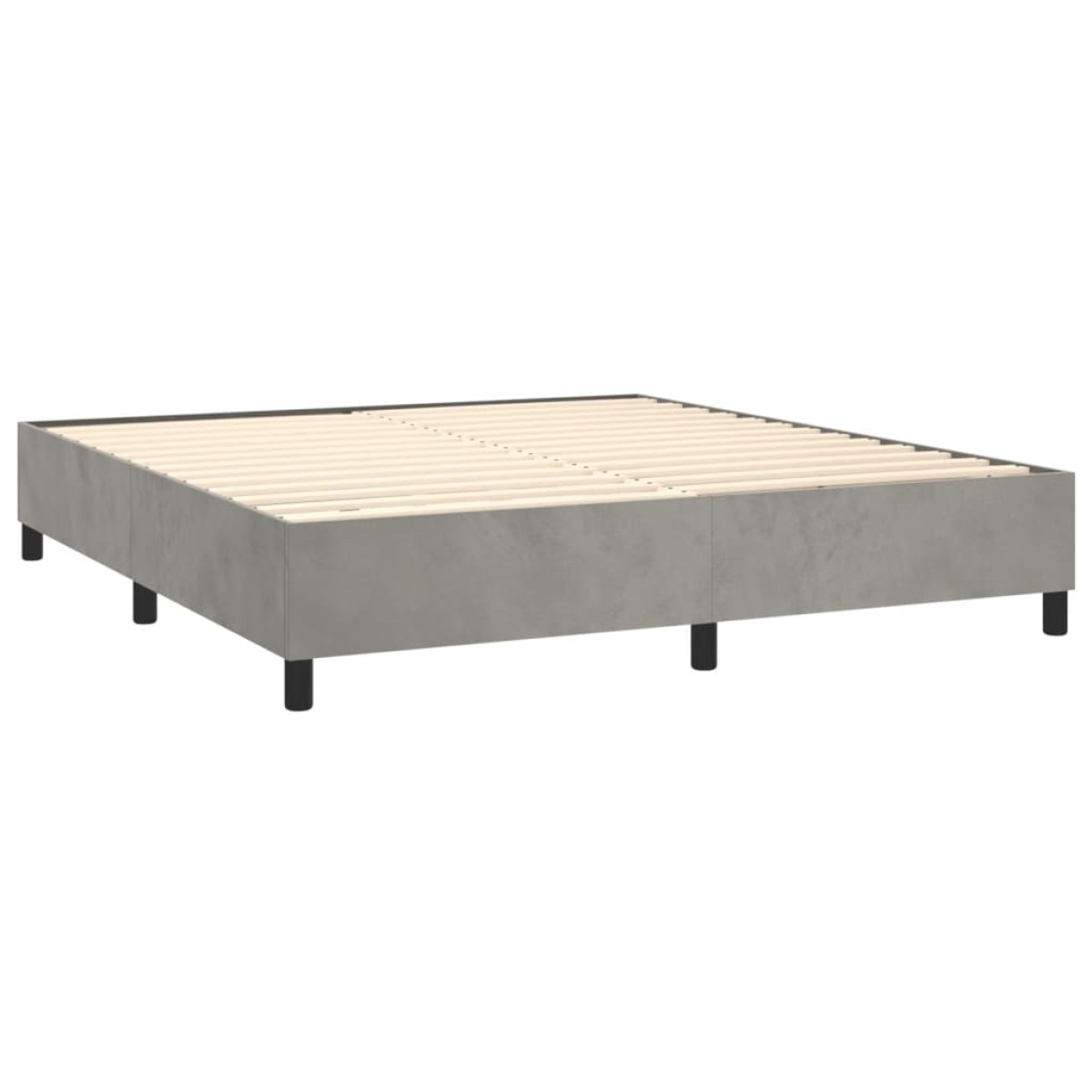 vidaXL Πλαίσιο Κρεβατιού Boxspring Ανοιχτό Γκρι 200x200 εκ. Βελούδινο
