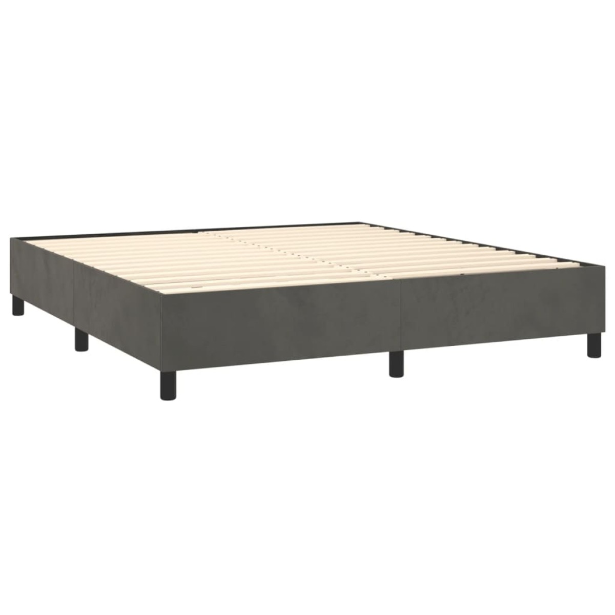 vidaXL Πλαίσιο Κρεβατιού Boxspring Σκούρο Γκρι 200x200 εκ. Βελούδινο