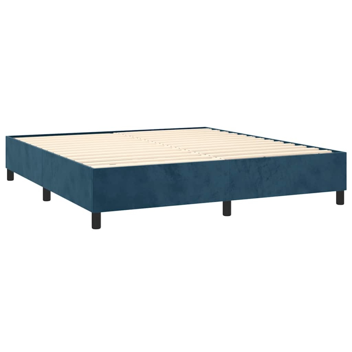vidaXL Πλαίσιο Κρεβατιού Boxspring Σκούρο Μπλε 200x200 εκ. Βελούδινο