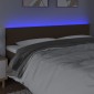 vidaXL Κεφαλάρι Κρεβατιού LED Σκούρο Καφέ 200x5x78/88 εκ. Υφασμάτινο