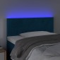 vidaXL Κεφαλάρι Κρεβατιού LED Σκούρο Μπλε 90x5x78/88 εκ. Βελούδινο