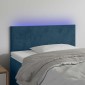 vidaXL Κεφαλάρι Κρεβατιού LED Σκούρο Μπλε 90x5x78/88 εκ. Βελούδινο