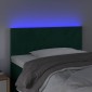 vidaXL Κεφαλάρι Κρεβατιού LED Σκούρο Πράσινο 100x5x78/88 εκ. Βελούδινο