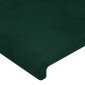 vidaXL Κεφαλάρι Κρεβατιού LED Σκούρο Πράσινο 100x5x78/88 εκ. Βελούδινο