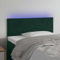 vidaXL Κεφαλάρι Κρεβατιού LED Σκούρο Πράσινο 100x5x78/88 εκ. Βελούδινο