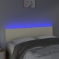 vidaXL Κεφαλάρι Κρεβατιού LED Κρεμ 144x5x78/88 εκ. από Συνθετικό Δέρμα