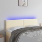 vidaXL Κεφαλάρι Κρεβατιού LED Κρεμ 144x5x78/88 εκ. από Συνθετικό Δέρμα
