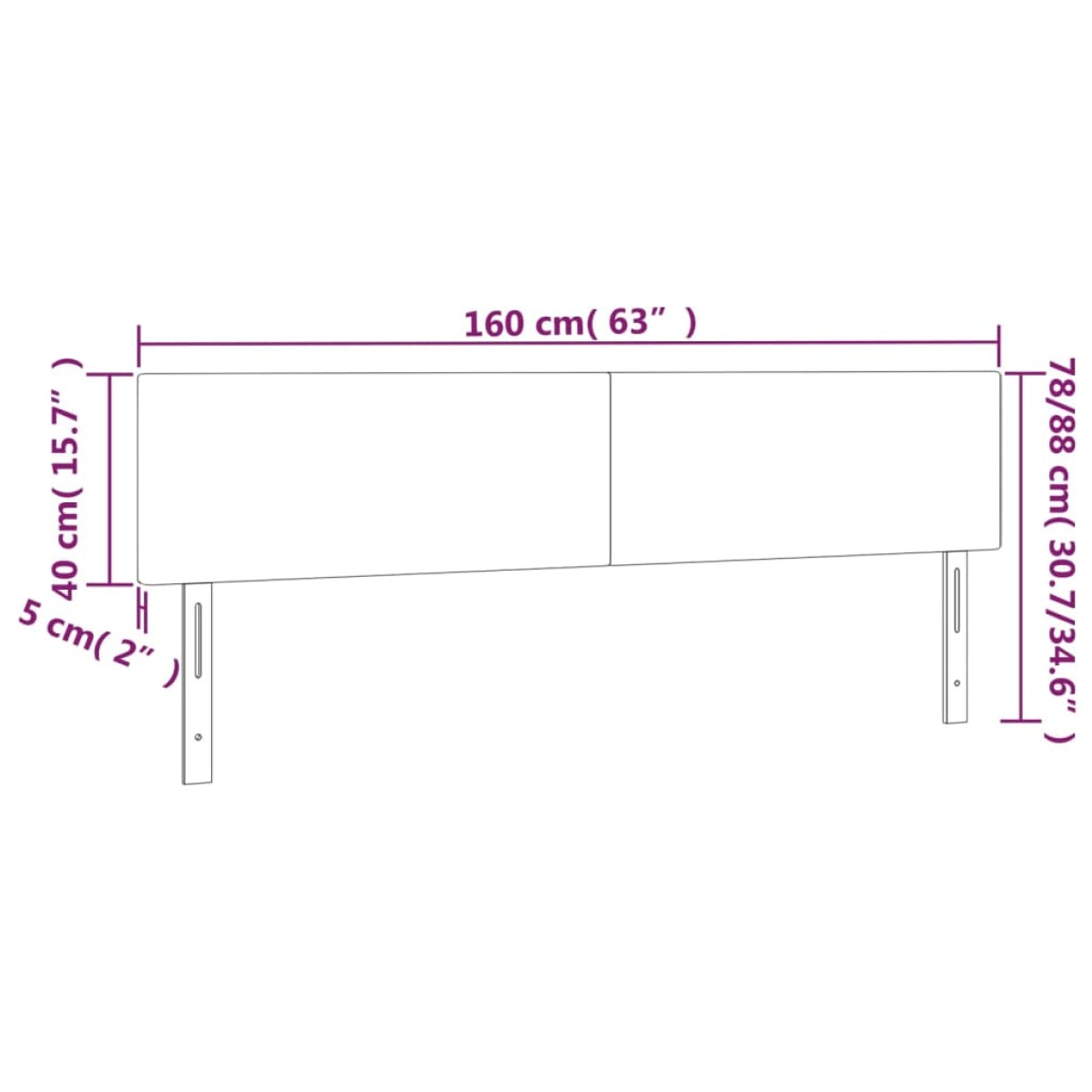 vidaXL Κεφαλάρι Κρεβατιού LED Γκρι 160x5x78/88 εκ. από Συνθετικό Δέρμα
