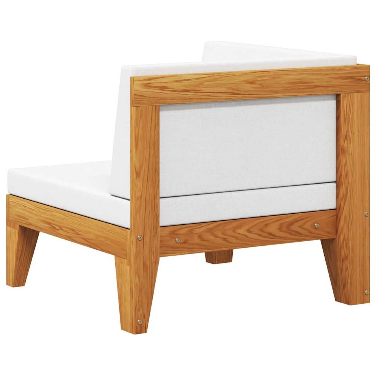 vidaXL Καναπές Γωνιακός Τμηματικός Μασίφ Ξύλο Ακακίας/Κρεμ Μαξιλάρια