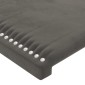 vidaXL Κεφαλάρι Κρεβατιού LED Σκούρο Γκρι 200x5x78/88 εκ. Βελούδινο