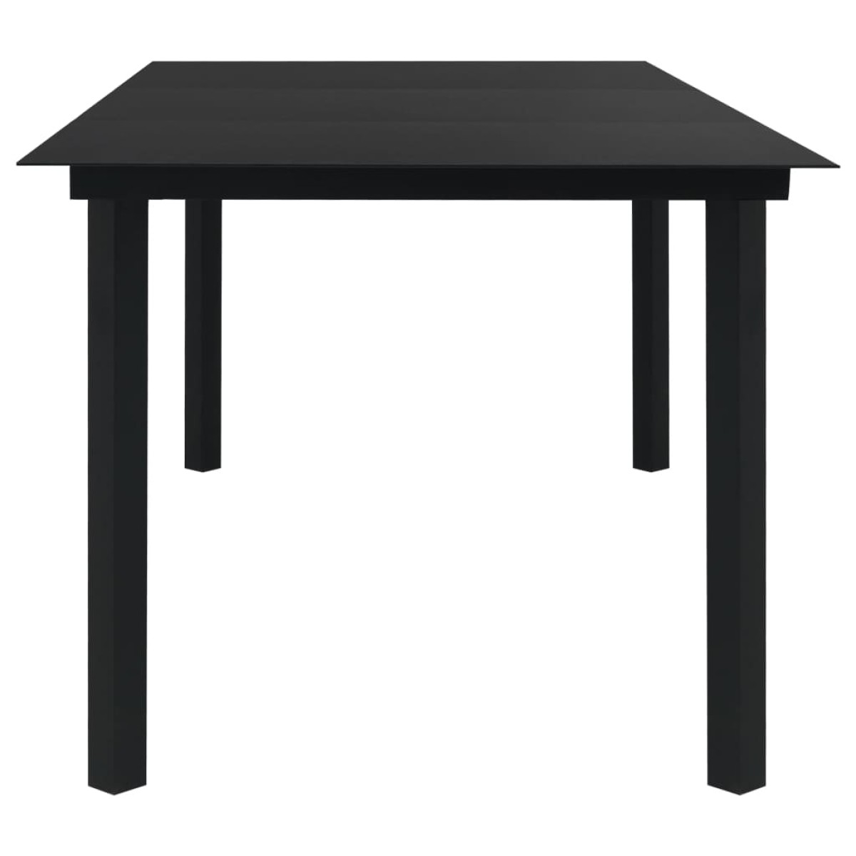 vidaXL Τραπεζαρία Κήπου Μαύρη 190 x 90 x 74 εκ. από Ατσάλι / Γυαλί