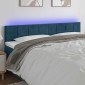 vidaXL Κεφαλάρι Κρεβατιού LED Σκούρο Μπλε 160x5x78/88 εκ. Βελούδινο
