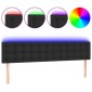 vidaXL Κεφαλάρι Κρεβατιού LED Μαύρο 160x5x78/88 εκ. Συνθετ. Δέρμα