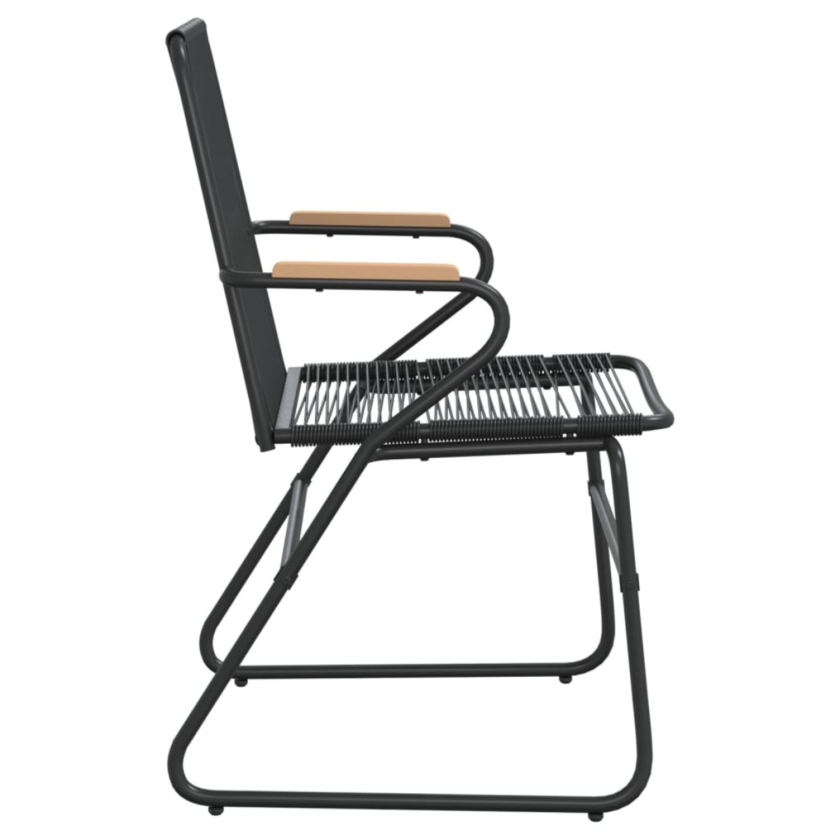 vidaXL Καρέκλες Κήπου 2 τεμ. Μαύρες 58 x 59 x 85,5 εκ. Ρατάν PVC
