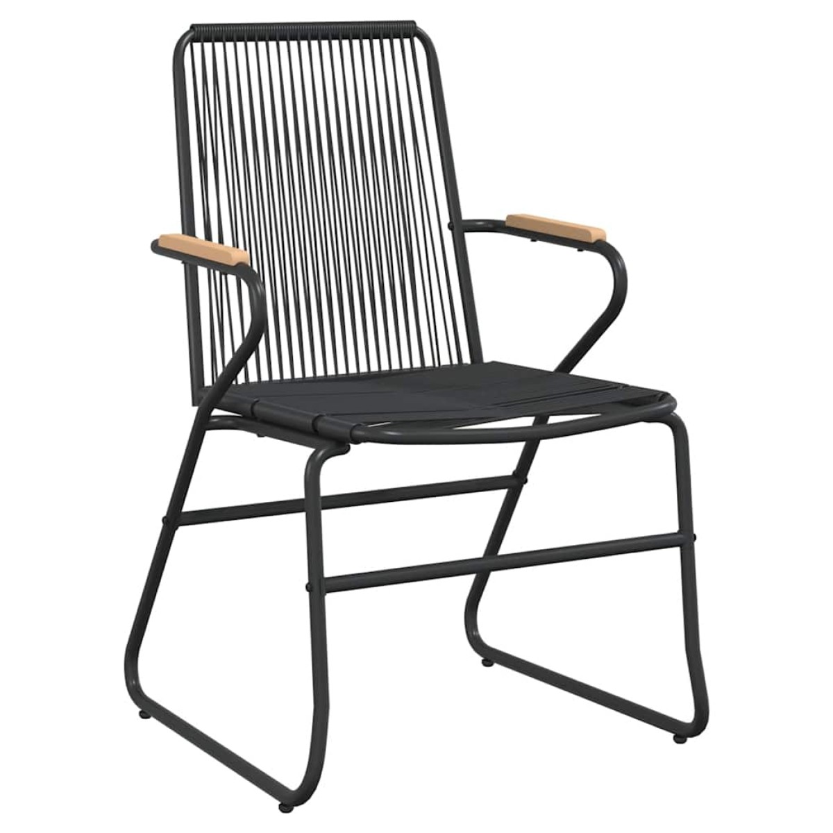 vidaXL Καρέκλες Κήπου 4 τεμ. Μαύρες 58 x 59 x 85,5 εκ. Ρατάν PVC