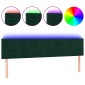 vidaXL Κεφαλάρι Κρεβατιού LED Σκούρο Πράσινο 160x5x78/88 εκ. Βελούδινο
