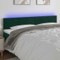 vidaXL Κεφαλάρι Κρεβατιού LED Σκούρο Πράσινο 160x5x78/88 εκ. Βελούδινο