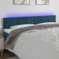 vidaXL Κεφαλάρι Κρεβατιού LED Σκούρο Μπλε 200x5x78/88 εκ. Βελούδινο